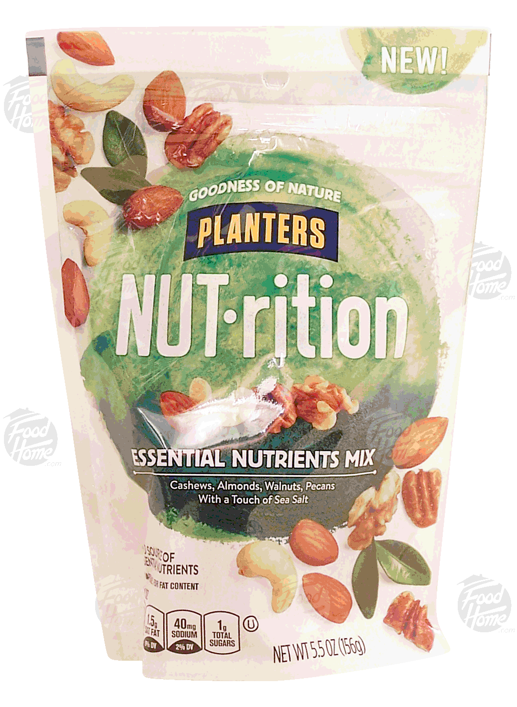 Planters NUT-rition Essential; cashews, almonds, walnuts, pecans, sea salt Full-Size Picture